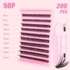 European & American Style Dense Curled Cluster Eyelashes - 30P-80P Pack