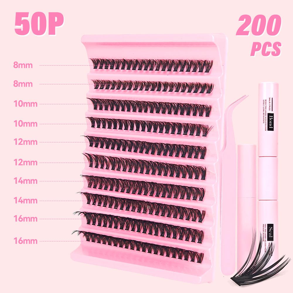 European & American Style Dense Curled Cluster Eyelashes - 30P-80P Pack