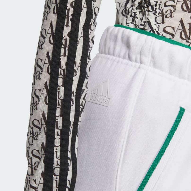 adidas Verbiage Pt1 Graphic Logo Drawstring Knit Track Pants Women Bottoms White JD3471