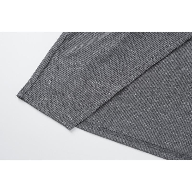 Long Sleeve Dress Sexy Bag Hip Tie Waist Slit Long Dress