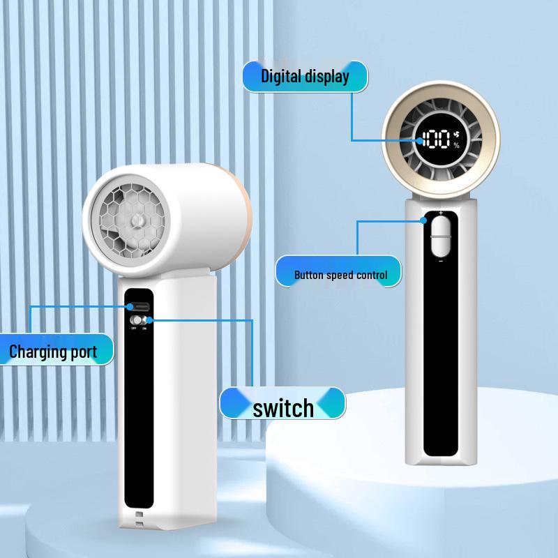 2025 Turbo Mini Handheld Cooling Fan with 100-Speed Stepless Adjustment