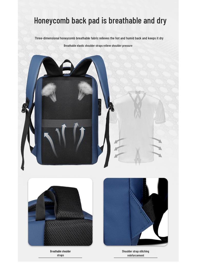 Premium Mehrschichtiger Business Pendler Rucksack mit USB-Ladeanschluss