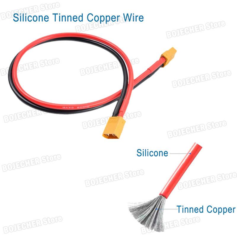 XT60 12AWG Parallel Battery Connector Male To Female Dual Extension Cable Silicone Tinned Copper Wires For RC Drone Boat Motor