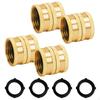 4 Pieces Brass Hose Connector with Washers Knurled Female Coupling Straight Hardware for
