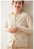 Women's Versatile Round Neck Casual Cashmere Knit Cardigan - Lightweight, Large Size Outerwear