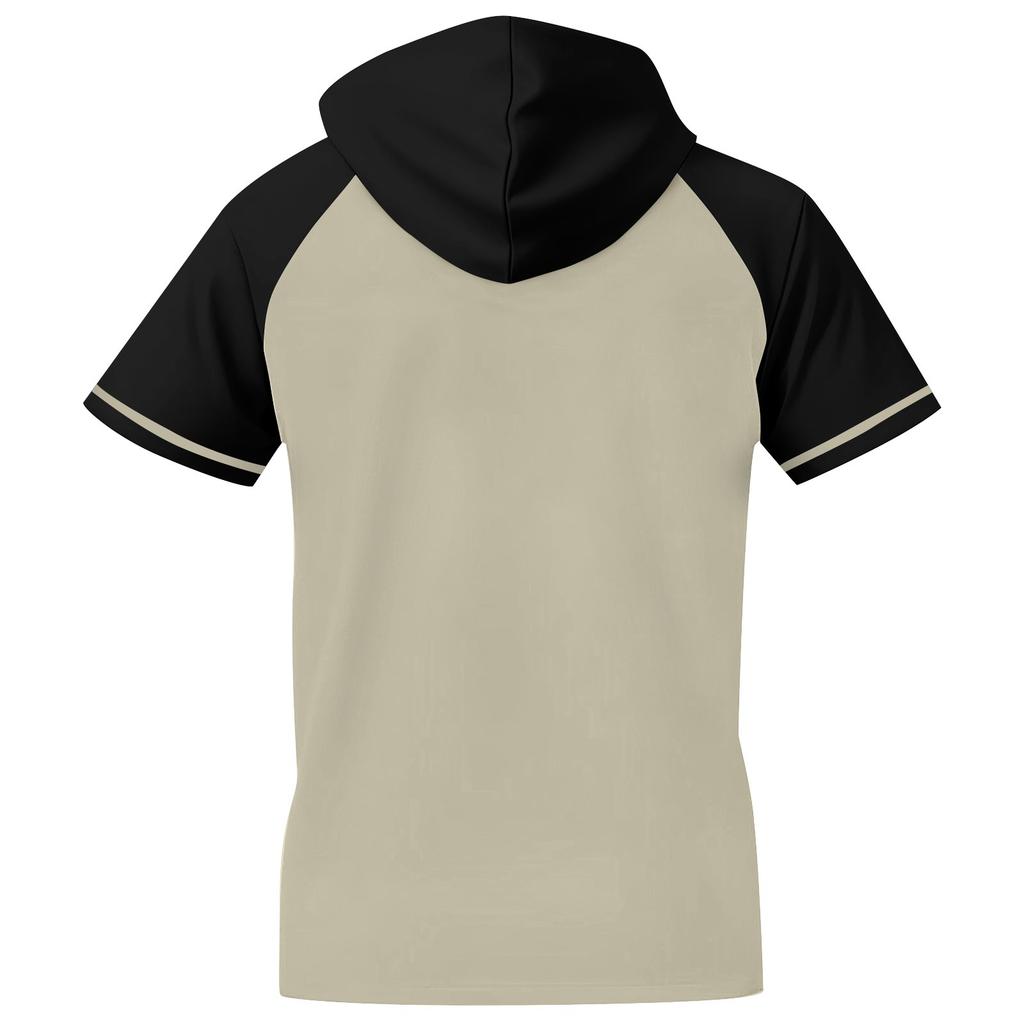 Pánské tričko s kapucí s krátkým rukávem a rovnými rameny