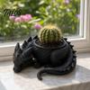 Talos 3D Printed Lying Dragon Flowerpot for Small Green Plants, Decorative Succulents Pot Ornament, Dark Style Figurine Home Office Desktop