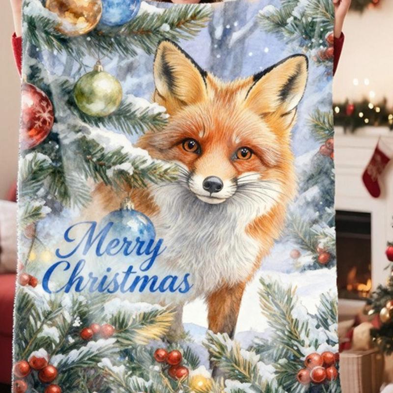 (1pc)Lovely Christmas Animal Blanket Fuzzy Cartoon Blanket for Kids Teens Great New Year Gifts