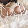Sexy Hollow Underwear Set for Women 3/4 Cup Push Up Bra Lace Splicing Color Brassiere and Panties Ladies Intimates Lingerie