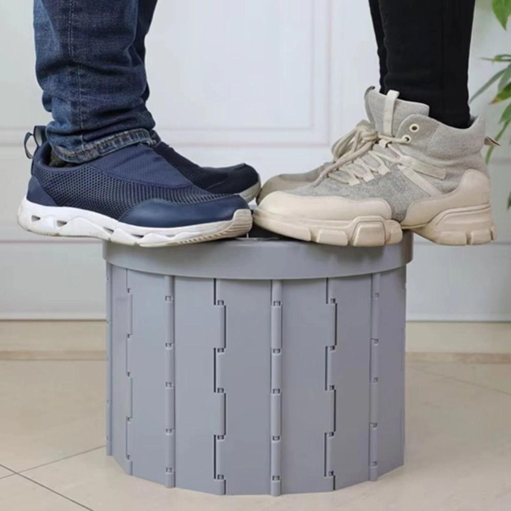 Waterproof Outdoor Folding Toilet with Storage Bag Car Trash Can Compact Portable Potty Camping