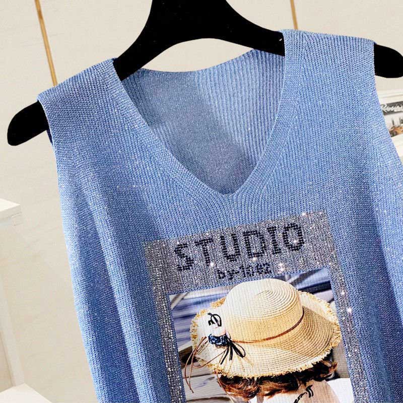 Oversize Vest Women Undershirt Sleeveless Loose Vest Casual V-Neck Suspenders Vest Shawl