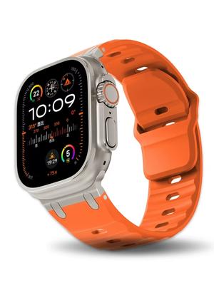 Strap for Apple Watch Ultra 2 Band 49mm 45mm 44mm Stainless Steel Correas Sport Silicone Bracelet Iwatch Series 9 8 7 SE 10 46mm