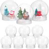 Amosfun 10pcs Mini Clear Plastic Water Globes with Screw Off Cap - Reusable and Fillable Empty Snow Globe for Making Props DIY Crafts 2.75 X 2.36