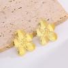 European and American Simple Stainless Steel Petal Earrings, Summer Flower Earrings, New Chinese Stud Earrings