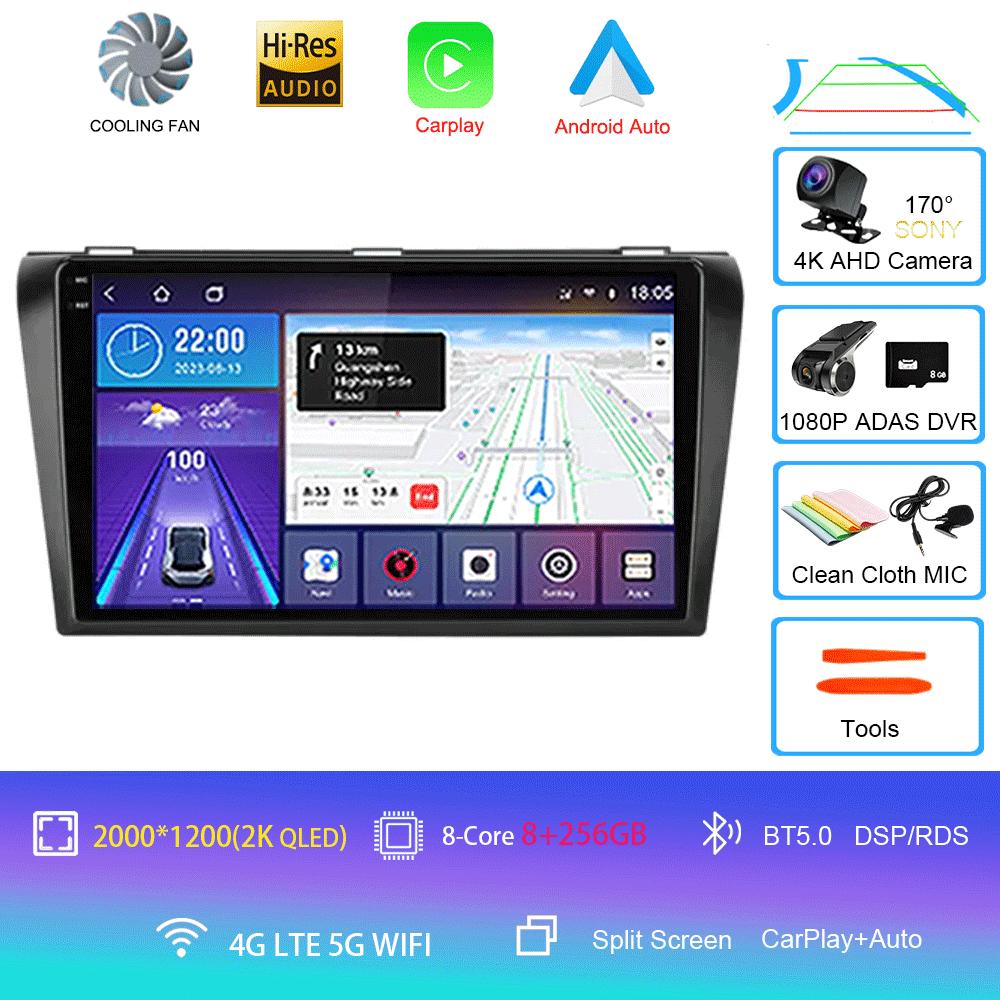 Android 14 Video Player Car Radio For Mazda 3 2004 -2009 2din with BOSE Multimedia Player Carplay Stereo GPS Head Unit