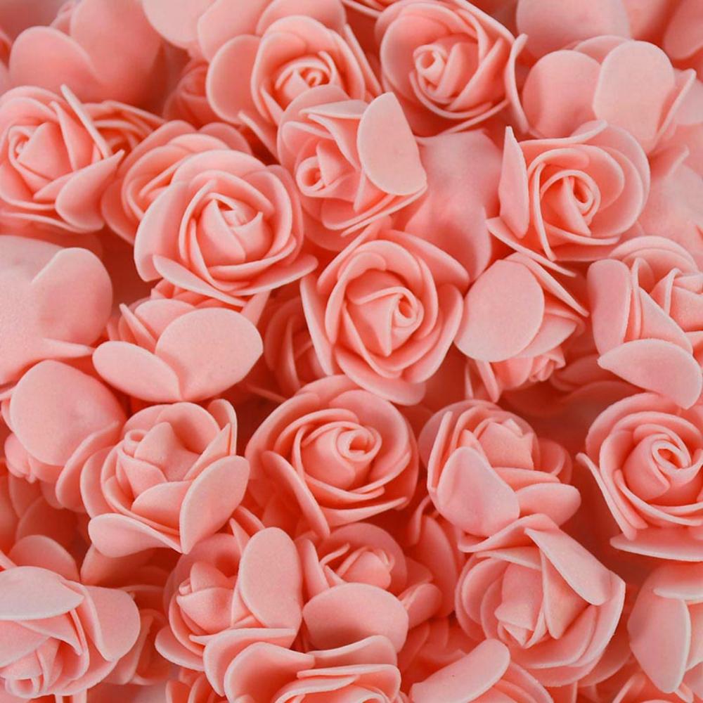 50pcs/Pack 3cm Foam Rose Heads Artificial Flower Teddy Bear Rose For Wedding Birthday Party Home Decor DIY Valentines Gifts