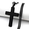 Christian Checkered Jesus Cross Pendant Necklace for Man Women Stainless Steel Gold Color Amulet Faith Hip Hop Chain Jewelry
