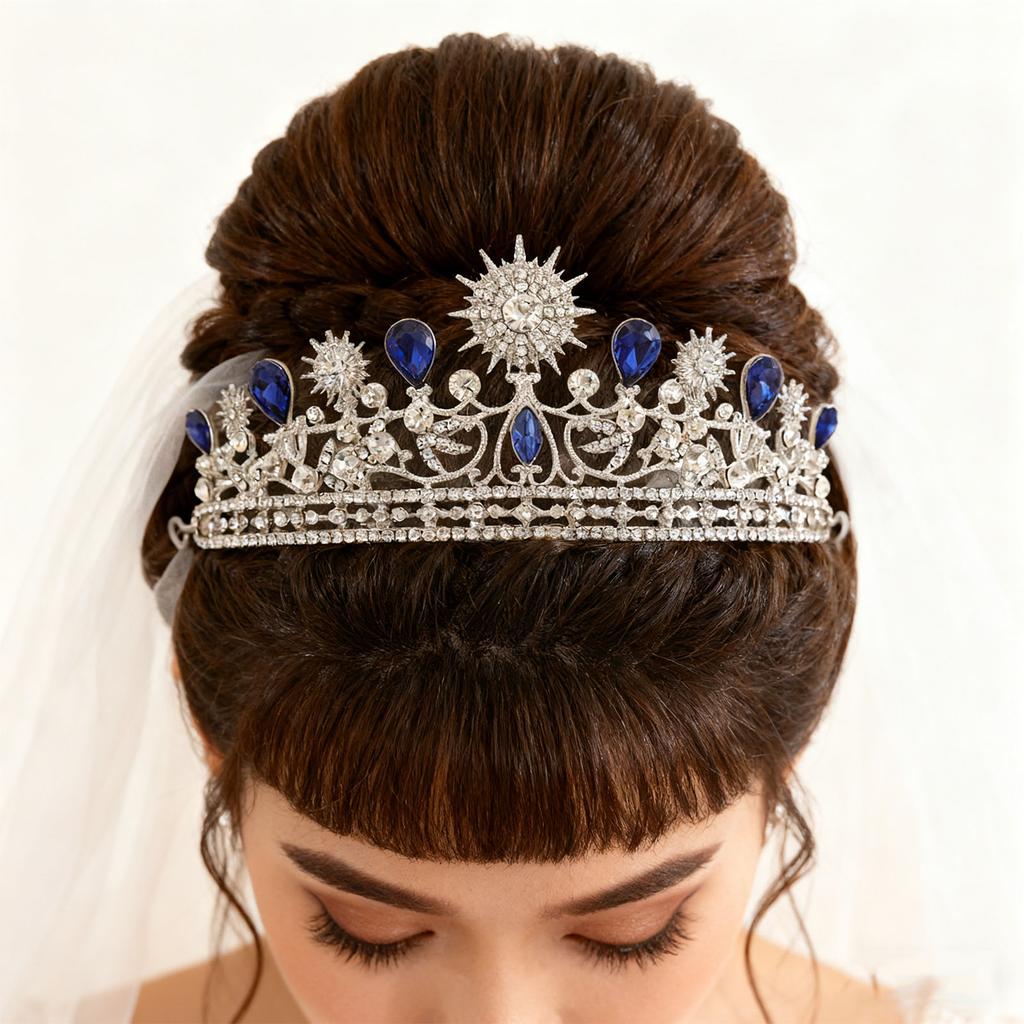 Bridal Crown Sunflower   Rhinestone Princess Crown for Women Bridal Wedding Prom Birthday Hair Accessories