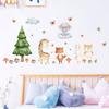 Watercolor Bear Sleep Moon Cloud Wall Stickes Fit For Baby Room Kids Bedroom Wall Decals Nursery Kindergarten Background Wall Decor