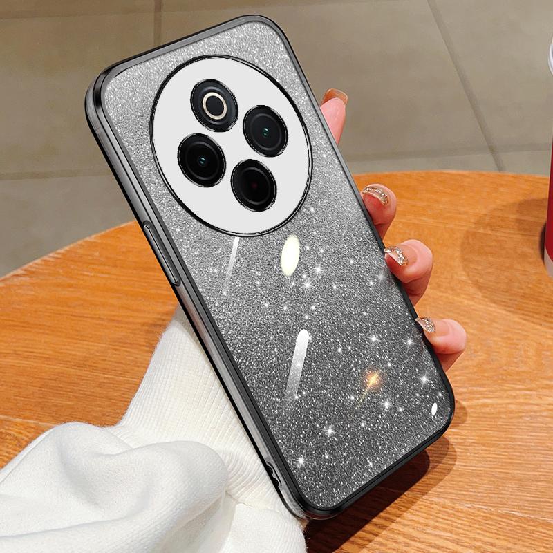 KEYSION Luxury Plating Glitter Phone Case for IQOO Z10 5G Transparent Soft TPU Shockproof Back Cover for IQOO Z10