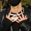 Trendy Hip Hop Men's Necklace: Big Wing Pendant with Copper and Zircon