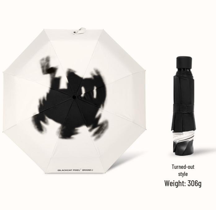 Autoschirm mit Doppelfunktion: Damen High-End Falt-Sonnenschirm mit Schwarzleim-Beschattung, UV-Sonnenschutz, Kompaktes Design