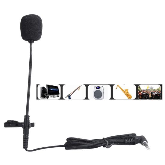 Clip On Lapel Wired Capacitive Mini Microphone Handsfree Lavalier Mic 3.5mm Jack