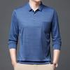 Long-sleeved T-shirt Men's Mercerized Cotton Pocket Polo Shirt Middle-aged Dad Shirt Thin Loose Top