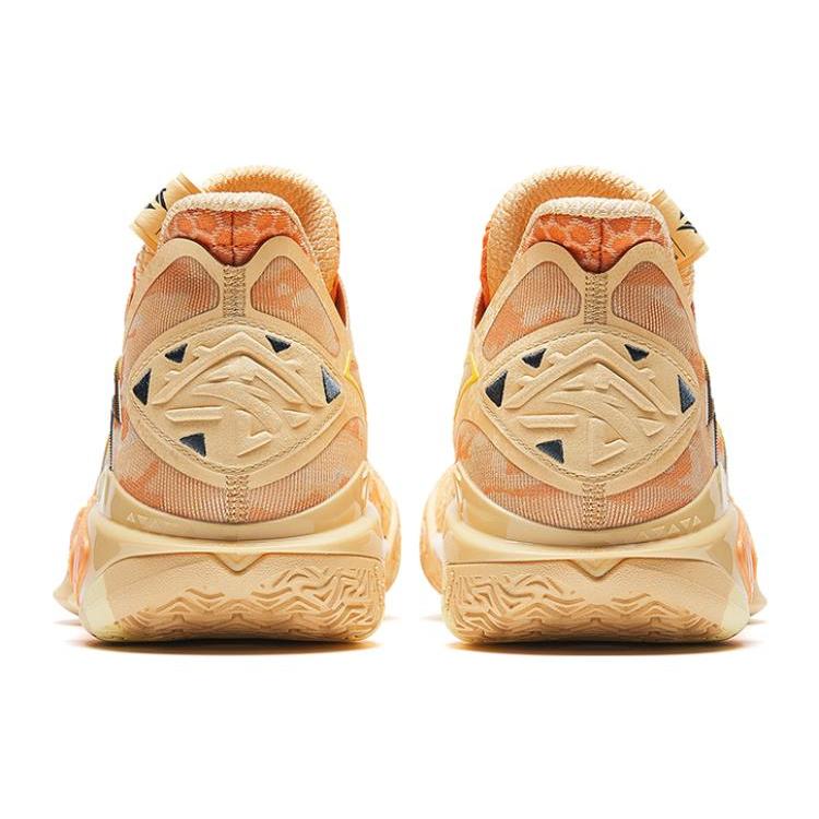 New Anta Shock Wave 5 Sand Lizard Cushioning Breathable High Top Basketball Shoes Men's Apricot Yellow 112341106-3