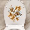 Golden Flowers Bathroom Wall Stickers For Toilet Sticker Wc Accessories Bathroom Decor Room Decor Wall Decor Adhesive Wallpaper