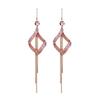 925 Silver Earrings Women'S Tassel Geometric Rhombus Personality Earrings Irregular Accessories