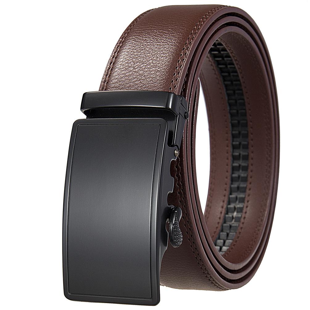 1Pcs Fashion Automatic Buckle Belt, Men'S Belt, Two-Layer Cowhide Ly35-1070-1