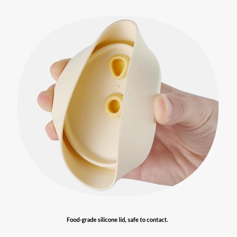 1 Pezzo Barattolo in Vetro per Alimenti da 240/400 ml con Coperchio in Silicone Ermetico Resistente al Calore Adatto al Microonde Contenitore per Zuppe Succhi Barattolo per Cereali