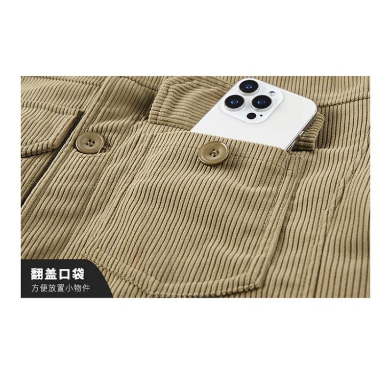 Winter Men Corduroy Casual Jackets Male Fashion Fleece Warm Parkas Down Jackets High Quality Man Slim Cargo Coats Size 5XL