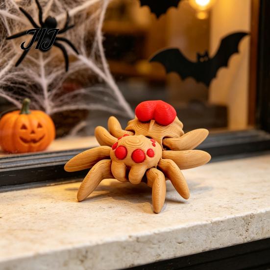 Halloween Scavenger Hunt Supplies Spider Figurine, 3D Printed Articulated Joint with Glow Sensory Fidget Toys in Dark Eggs, Spooky Decor for
