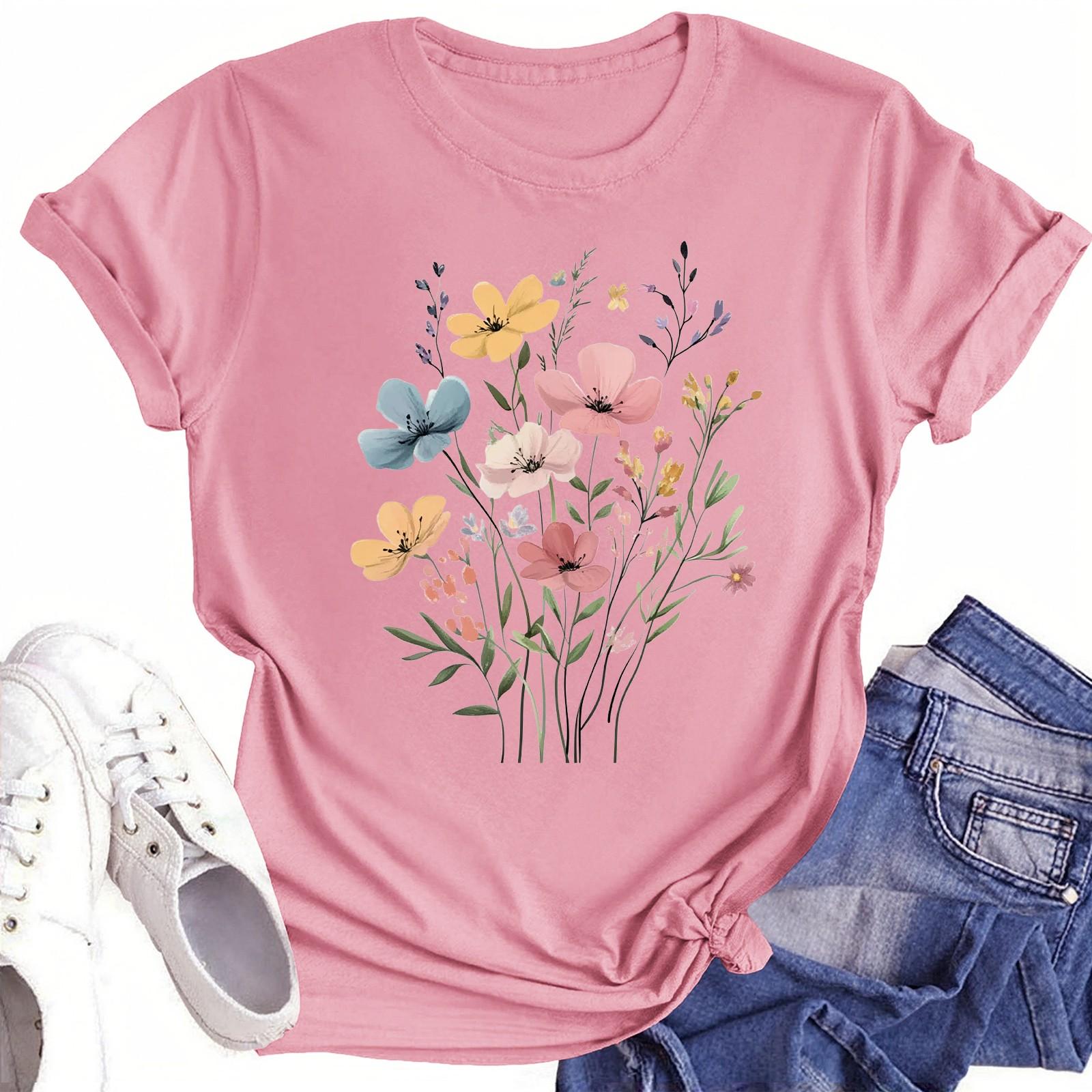 

Футболки с короткими рукавами для женщин, модные топы, легкие и мягкие повседневные летние наряды, одежда S розовый