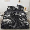 Black Skull Bedding Set Cartoon Comforter Sets Double Queen King Twin Full Size Duvet Cover Set Kids Girls White Bed Linen