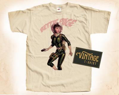 Bettie Page V7 T-Shirt Vintage Natural Color Men's T-Shirt DTG Digital Print SIZES S M L XL 2XL 3XL 4XL 5XL