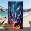 Asciugamano da Spiaggia Stampato Juventus FC Asciugamano Morbido ad Asciugatura Rapida Coperta da Spiaggia Rettangolare Grande Portatile per Viaggi Piscina