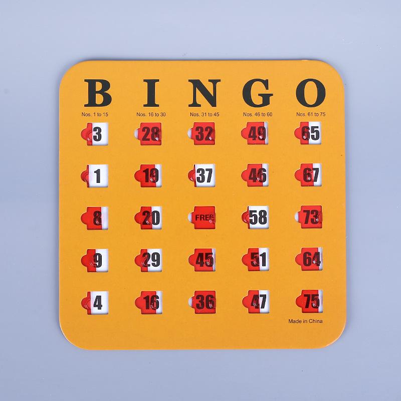 5Pcs Bingo Game Card Easy-Read With Sliding Windows Reusable Logical Thinking Ability Game Bingo Board Game Party Gift