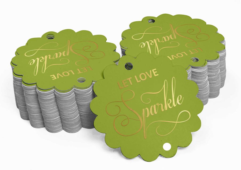 Inkdotpot 100 Pack Let Love Sparkle Wedding Favor Paper Tags Craft Real Gold Foil Hang