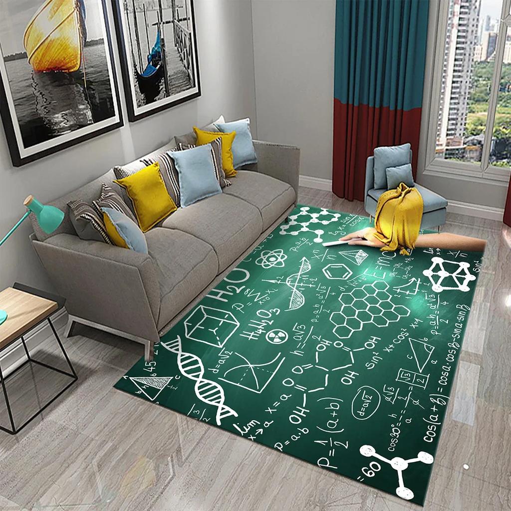 3D Mathematical Formula Carpet Non Slip Educational Rug for Kids Bedroom Bathroom Door Creative Math Mat