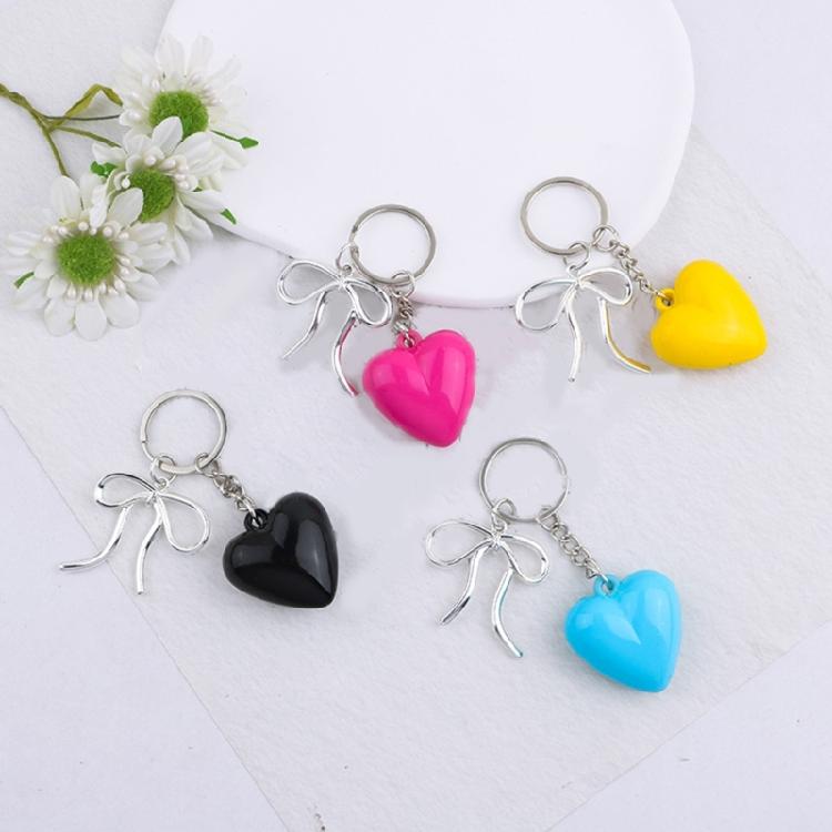 Trendy Heart Bowknot Keychain Unique Keyring Trendy Bag Decoration Female Fashion Jewelry Pendant Accessory for Women