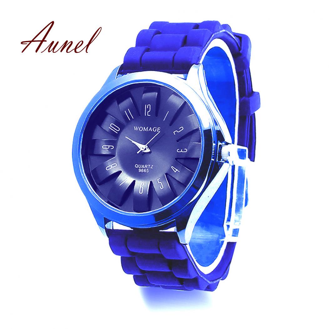 

Кварцевые часы с цветочным дизайном и силиконовым ремешком темно-синий