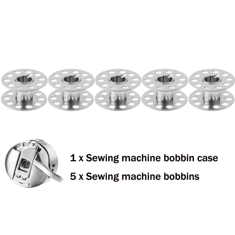 Leere Spulen Nähmaschinenspulen Klarsichtplastik-/Metallspulen und Aufbewahrungsbox Nähmaschinenzubehör Werkzeuge