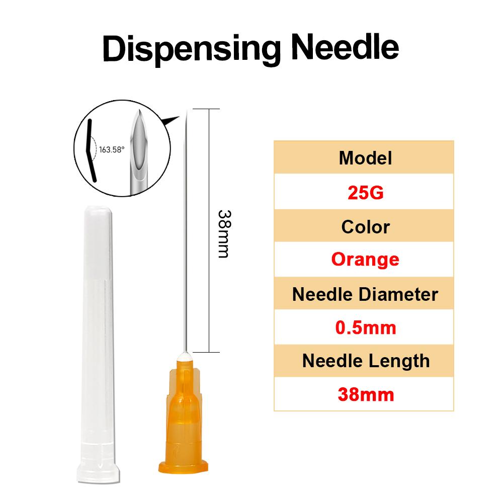 100pcs/Box Sterile Pointed Syringe Needles 1inch 1.5inch 18G-27G Stainless Steel for Liquid Dispensing Lab Vet Pet Injection