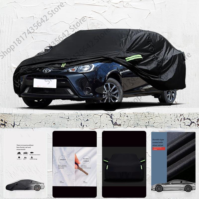 Do Toyota YARIS L Osłona przeciwsłoneczna Anti-UV Odporna na deszcz i śnieg Czarna Pokrowiec Pyłoszczelny Parasol samochodowy Pokrowiec na cały samochód Ochrona zewnętrzna