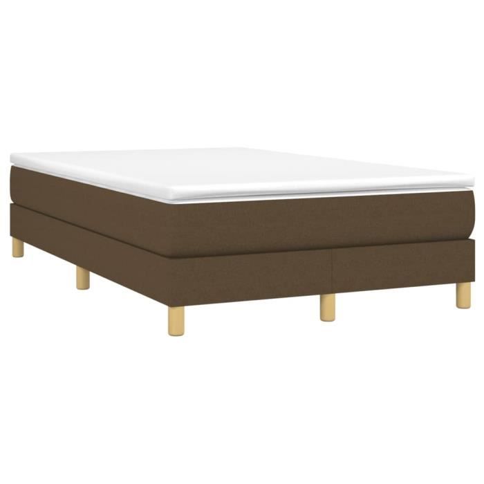 3144162 vidaXL Lit à sommier tapissier avec matelas Marron foncé 120x200 cm