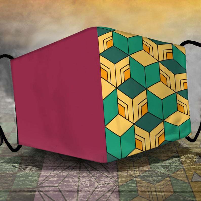 Demon Slayer Geprinte Stofdichte Masker met Filtergleuf voor Mannen en Vrouwen