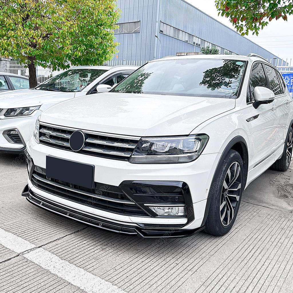For Volkswagen Tiguan MK2 Rline 2017 2018 2019 2020 Automobile Front Bumper Splitter Lip Spoiler Decoration Modification Kit
